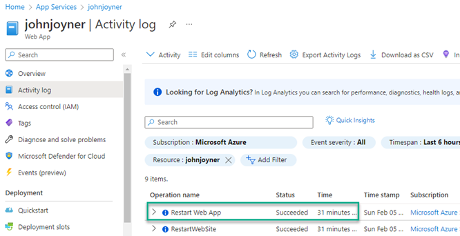 Using Azure Monitor to alert on all Azure web app restarts – blog ...